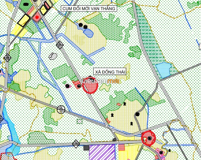 Một số khu đất dính quy hoạch của xã Đồng Thái trên bản đồ quy hoạch sử dụng đất huyện Ba Vì