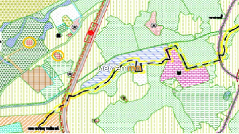 ột số khu đất dính quy hoạch của xã Sơn Đông được thể hiện trong bản đồ quy hoạch chung xây dựng thị xã Sơn Tây thành phố Hà Nội đến năm 2030