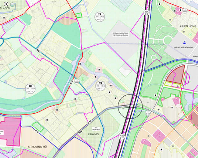 Bản đồ quy hoạch sử dụng đất xã Hạ Mỗ theo bản đồ quy hoạch chung xây dựng huyện Đan Phượng, TP Hà Nội đến năm 2030