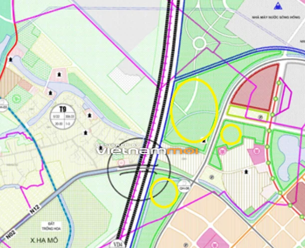 Một số khu đất dính quy hoạch của xã Hạ Mỗ được thể hiện trong bản đồ quy hoạch chung xây dựng huyện Đan Phượng, TP Hà Nội đến năm 2030