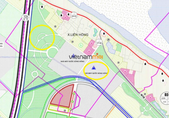 Một số khu đất dính quy hoạch của xã Liên Hồng được thể hiện trong bản đồ quy hoạch chung xây dựng huyện Đan Phượng, TP Hà Nội đến năm 2030