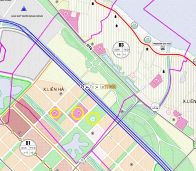 Một số khu đất dính quy hoạch của xã Liên Hà được thể hiện trong bản đồ quy hoạch chung xây dựng huyện Đan Phượng, TP Hà Nội đến năm 2030