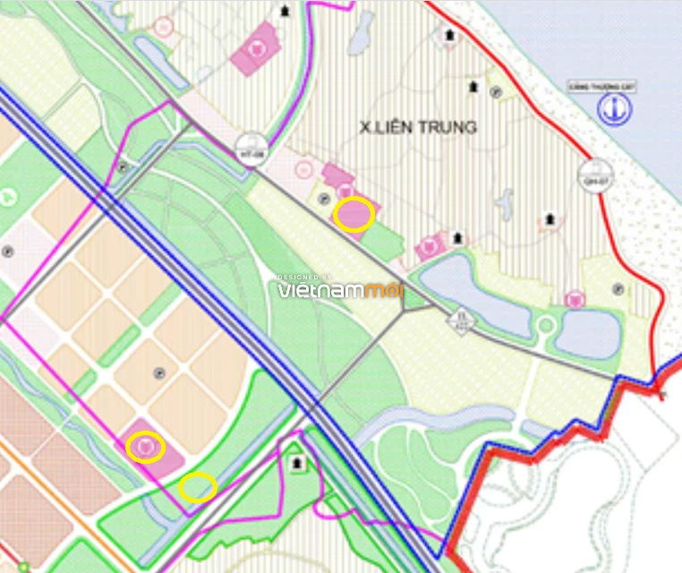 Một số khu đất dính quy hoạch của xã Liên Trung được thể hiện trong bản đồ quy hoạch chung xây dựng huyện Đan Phượng, TP Hà Nội đến năm 2030