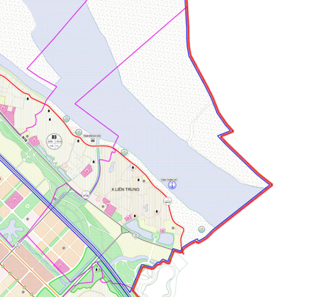 Bản đồ quy hoạch sử dụng đất xã Liên Trung theo bản đồ quy hoạch chung xây dựng huyện Đan Phượng, TP Hà Nội đến năm 2030