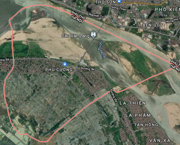 Xã Phú Cường trên bản đồ Google vệ tinh