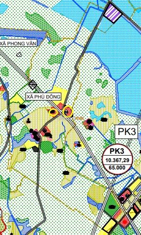 Một số khu đất dính quy hoạch của xã Phú Đông trên bản đồ quy hoạch sử dụng đất huyện Ba Vì