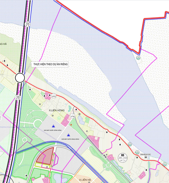 Bản đồ quy hoạch sử dụng đất xã Liên Hồng theo bản đồ quy hoạch chung xây dựng huyện Đan Phượng, TP Hà Nội đến năm 2030