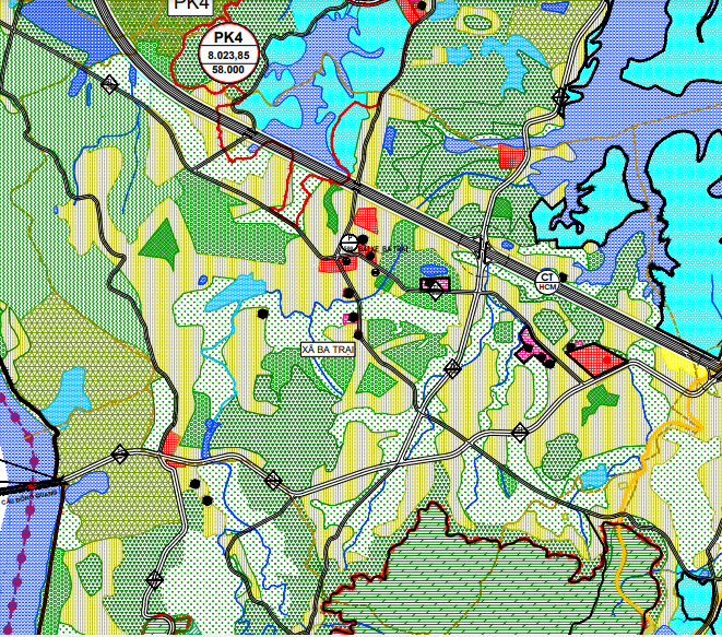 Bản đồ quy hoạch sử dụng đất xã Ba Trại theo bản đồ quy hoạch chung xây dựng huyện Ba Vì đến năm 2030