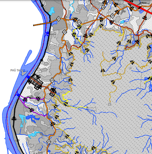 Bản đồ quy hoạch giao thông xã Ba Vì theo bản đồ quy hoạch chung xây dựng huyện Ba Vì đến năm 2030