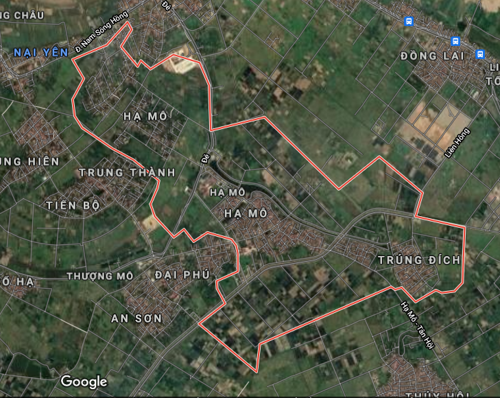 Xã Hạ Mỗ trên bản đồ Google vệ tinh