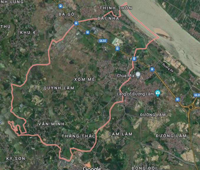 Xã Cam Thượng trên bản đồ Google vệ tinh