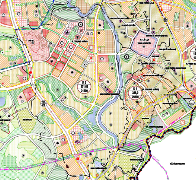 n đồ quy hoạch sử dụng đất phường Trung Hưng theo bản đồ quy hoạch chung xây dựng thị trấn Sơn Tây (lồng ghép đô thị vệ tinh Sơn Tây), thành phố Hà Nội đến năm 2030