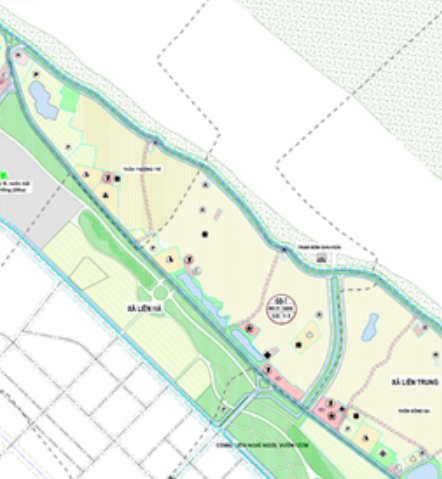 Bản đồ quy hoạch sử dụng đất xã Liên Hà phần thuộc Phân khu GS