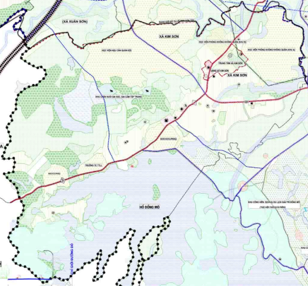 Bản đồ quy hoạch giao thông xã Kim Sơn theo bản đồ quy hoạch chung xây dựng thị xã Sơn Tây thành phố Hà Nội đến năm 2030