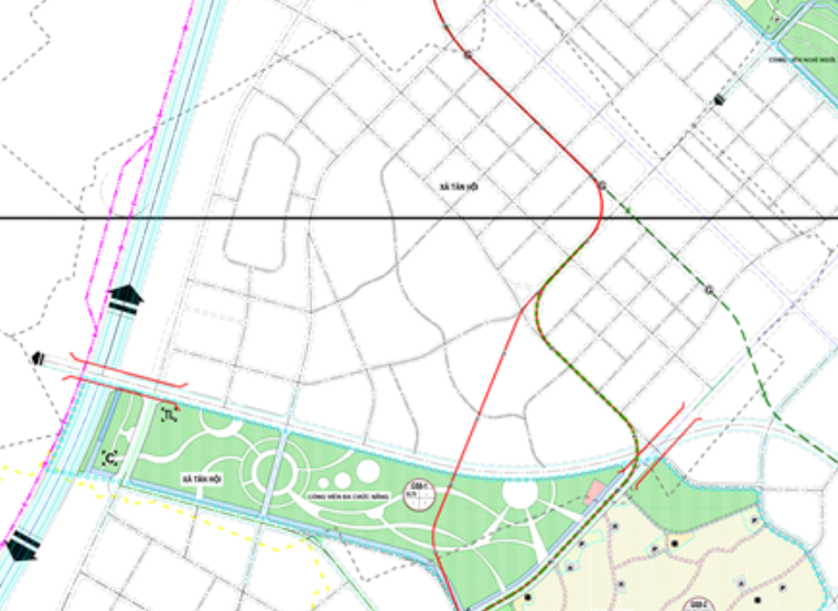 Bản đồ quy hoạch sử dụng đất xã Tân Hội phần thuộc Phân khu GS