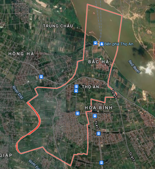 Xã Thọ An trên bản đồ Google vệ tinh