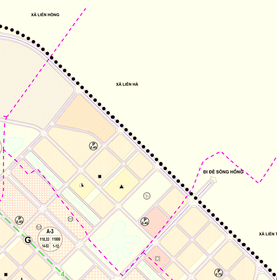 Bản đồ quy hoạch sử dụng đất xã Liên Hà phần thuộc Phân khu S1