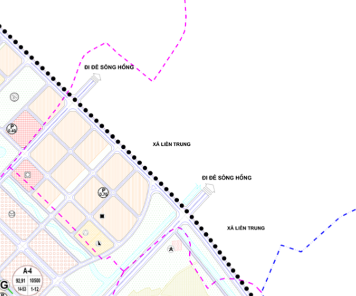 Bản đồ quy hoạch sử dụng đất xã Liên Trung phần thuộc Phân khu S1