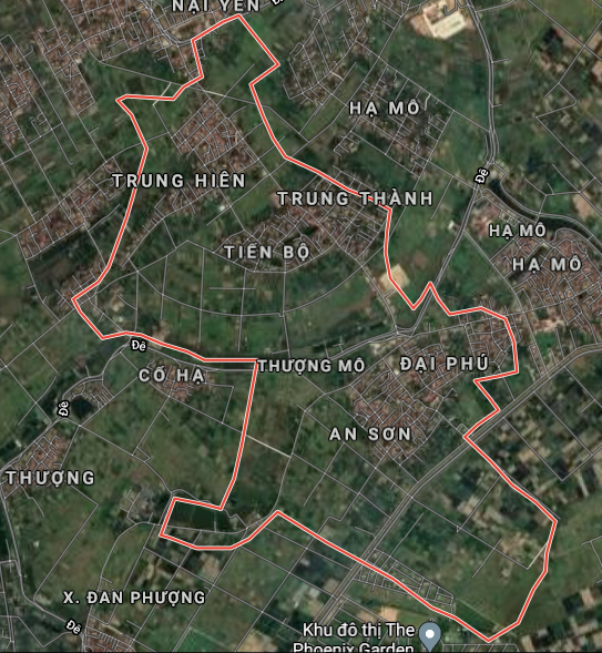 Xã Thượng Mỗ trên bản đồ Google vệ tinh