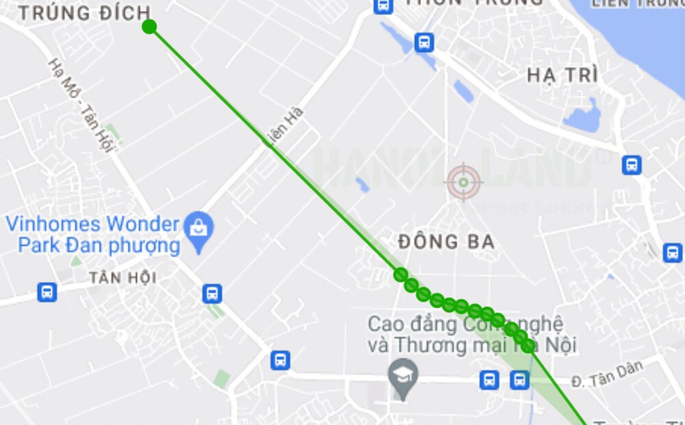  Sơ đồ tuyến đường sẽ mở theo quy hoạch ở xã Tân Lập. (Ảnh chụp từ Google Maps)