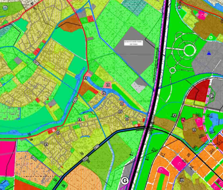 Bản đồ quy hoạch giao thông xã Hạ Mỗ theo bản đồ quy hoạch chung xây dựng huyện Đan Phượng TP Hà Nội đến năm 2030