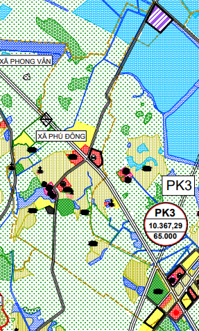 Bản đồ quy hoạch sử dụng đất xã Phú Đông theo bản đồ quy hoạch chung xây dựng huyện Ba Vì đến năm 2030