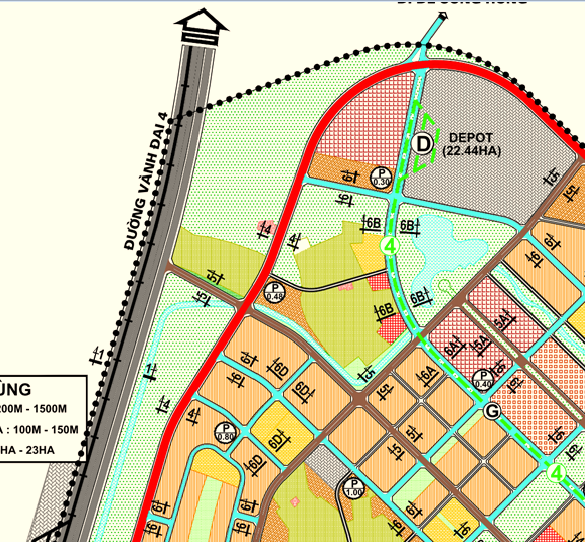 Bản đồ quy hoạch giao thông xã Hạ Mỗ theo bản đồ quy hoạch giao thông Phân khu S1