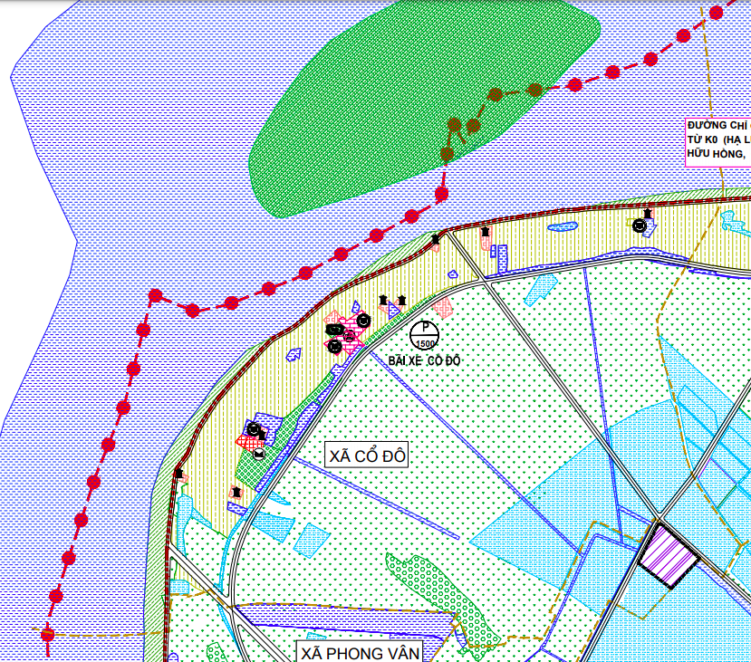 Bản đồ quy hoạch sử dụng đất xã Cổ Đô theo bản đồ quy hoạch chung xây dựng huyện Ba Vì đến năm 2030