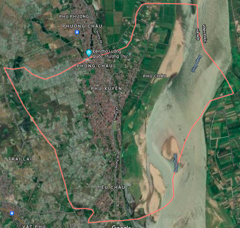 Xã Phú Châu trên bản đồ Google vệ tinh