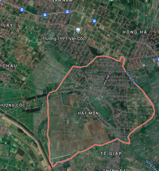 Xã Hát Môn trên bản đồ Google vệ tinh