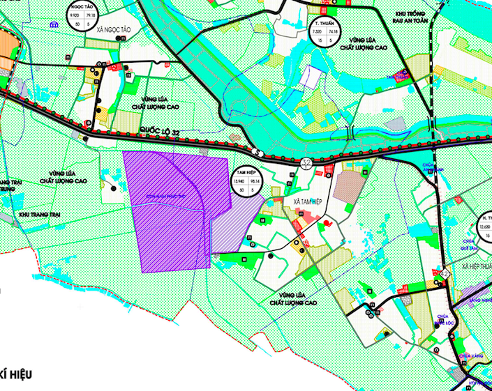Bản đồ quy hoạch sử dụng đất xã Tam Hiệp