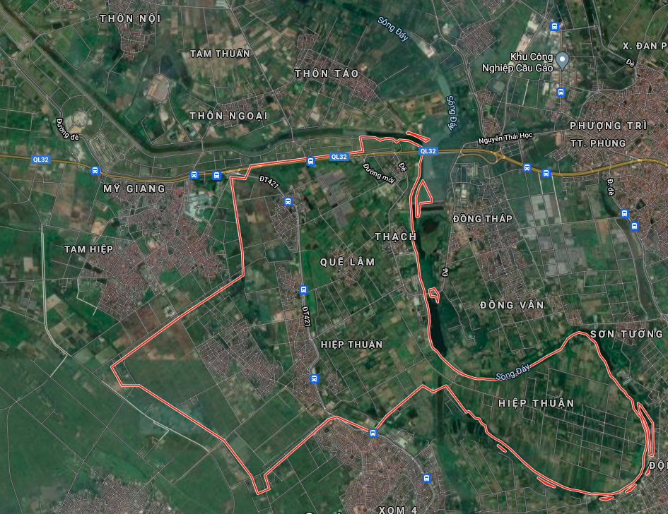 Xã Hiệp Thuận trên bản đồ Google vệ tinh