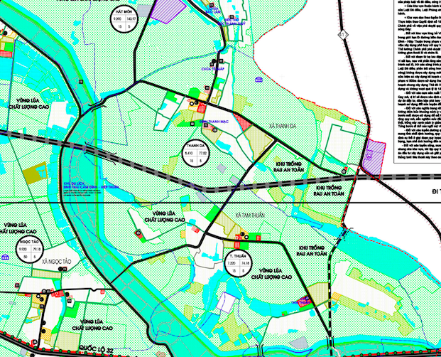 Bản đồ quy hoạch sử dụng đất xã Thanh Đa