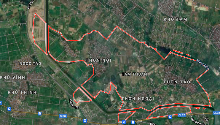 Xã Tam Thuấn trên bản đồ Google vệ tinh