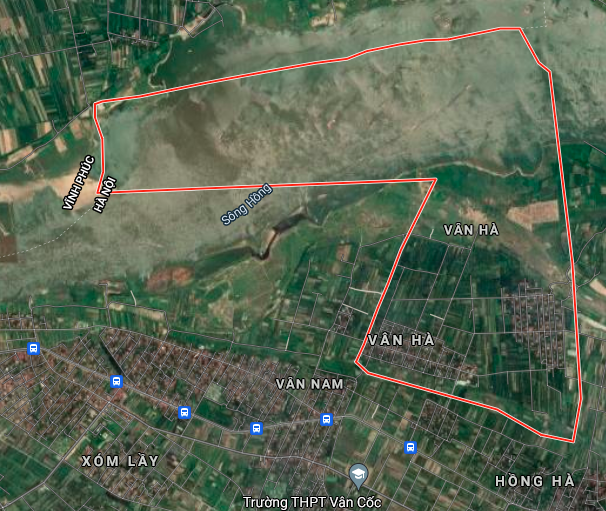 Xã Vân Hà trên bản đồ Google vệ tinh