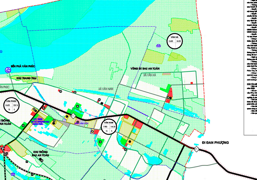 Bản đồ quy hoạch sử dụng đất xã Vân Nam