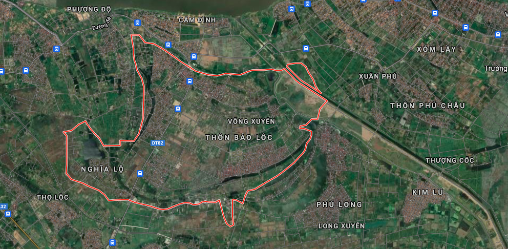 Xã Võng Xuyên trên bản đồ Google vệ tinh