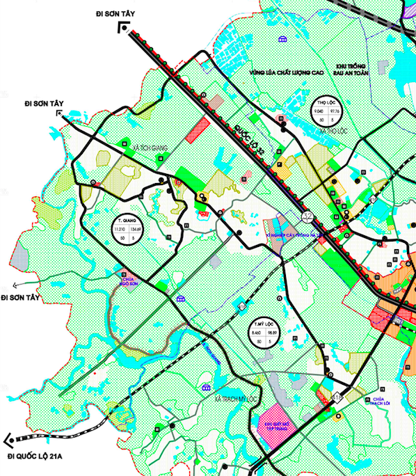 Bản đồ quy hoạch sử dụng đất xã Tích Giang