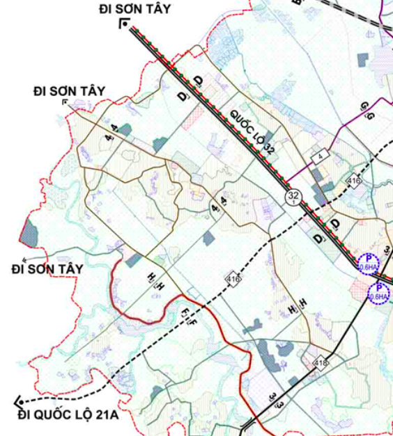Bản đồ quy hoạch giao thông xã Tích Giang