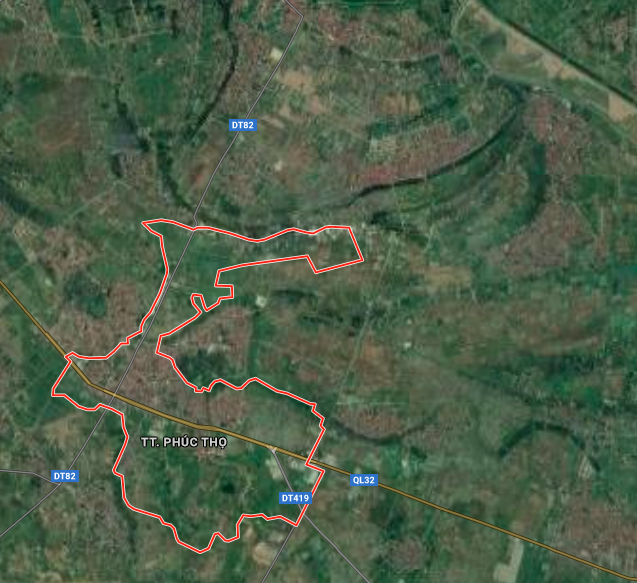 Thị trấn Phúc Thọ trên bản đồ Google vệ tinh