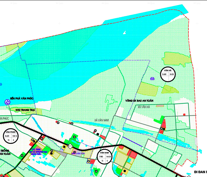 Bản đồ quy hoạch sử dụng đất xã Vân Hà.
