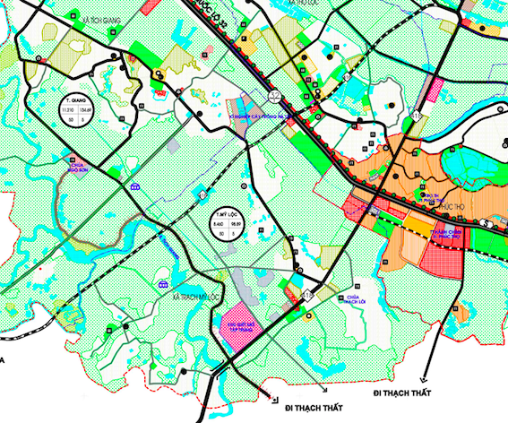 Bản đồ quy hoạch sử dụng đất xã Trạch Mỹ Lộc phần thuộc Quy hoạch chung xây dựng huyện Phúc Thọ đến năm 2030