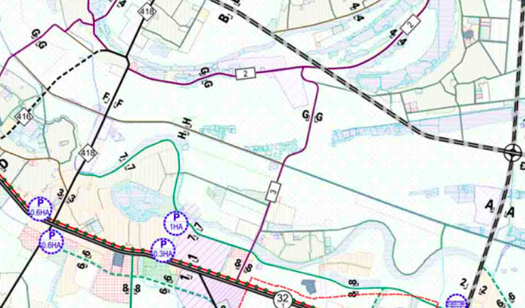 Bản đồ quy hoạch giao thông xã Phúc Hoà phần thuộc Quy hoạch chung xây dựng huyện Phúc Thọ