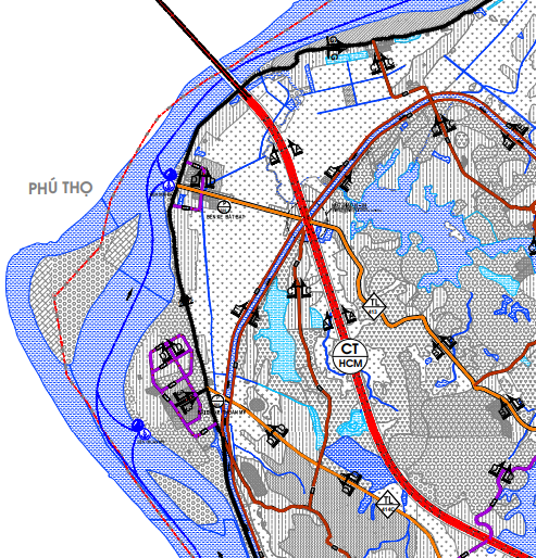 Bản đồ quy hoạch giao thông xã Sơn Đà theo bản đồ quy hoạch chung xây dựng huyện Ba Vì đến năm 2030