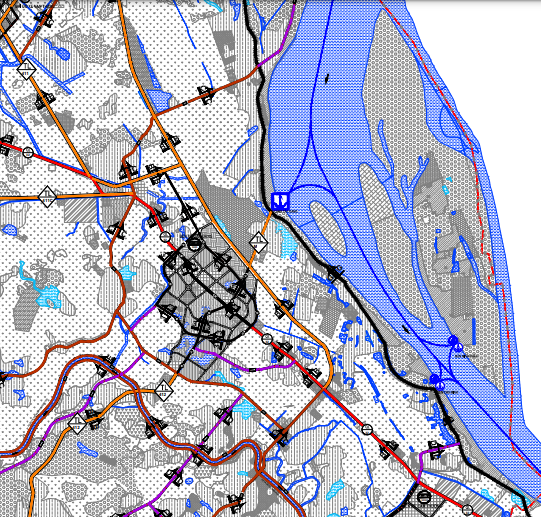 Bản đồ quy hoạch giao thông thị trấn Tây Đằng theo bản đồ quy hoạch chung xây dựng huyện Ba Vì đến năm 2030