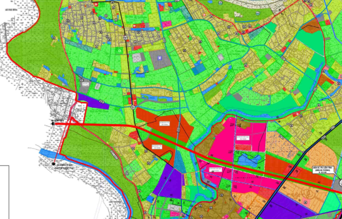 Bản đồ quy hoạch giao thông xã Phương Đình theo bản đồ quy hoạch chung xây dựng huyện Đan Phượng, thành phố Hà Nội đến năm 2030