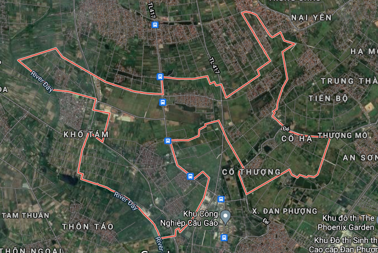 Xã Phương Đình trên bản đồ Google vệ tinh
