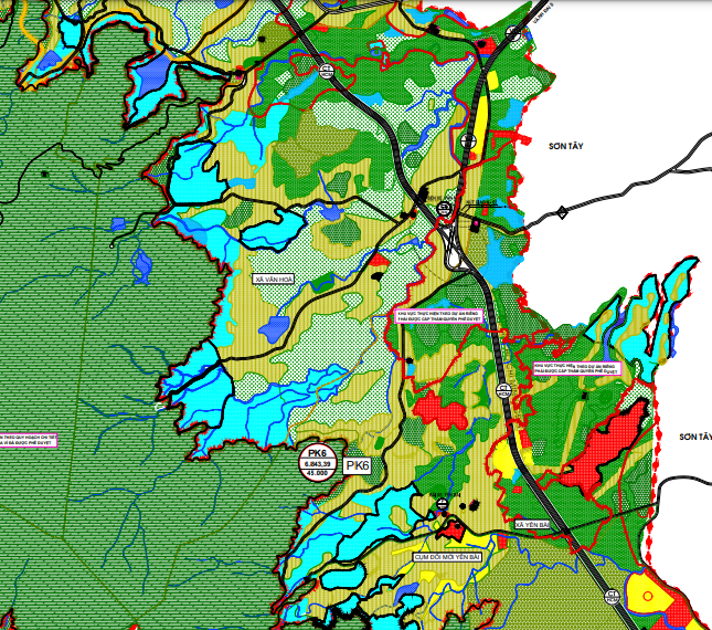 Bản đồ quy hoạch sử dụng đất xã Vân Hòa theo bản đồ quy hoạch chung xây dựng huyện Ba Vì đến năm 2030
