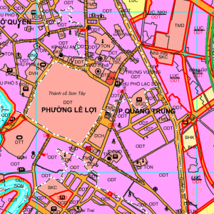 Đường có thể mở theo quy hoạch ở phường Viên Sơn theo bản đồ quy hoạch sử dụng đất thị xã Sơn Tây, thời kỳ 2021 - 2030. (Đường kẻ viền màu xanh lá)