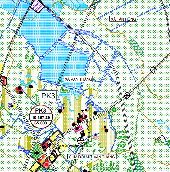 Bản đồ quy hoạch sử dụng đất xã Vạn Thắng theo bản đồ quy hoạch chung xây dựng huyện Ba Vì đến năm 2030